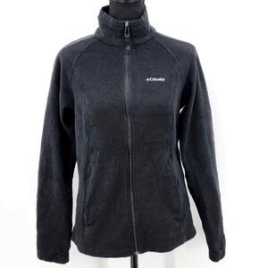 Columbia Mock Neck Full Zip Fleece Jacket Womens Size Medium Black